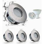 Set de 4 spots encastr�s led ip65 �tanches 5w 3000k blanc chaud ? eclairage pour salle de bain et cuisine ...