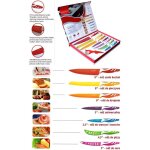 Set 7 couteaux de cuisine colors en cramique et en pellicule