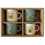 Set expresso 4 tasses color�es - olive