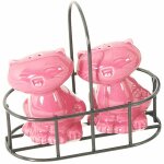 Set poivre et sel duo de chats roses