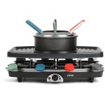 Set � raclette, grill et fondue + 8 poelons + 6 fourchettes - pour 8 personnes doc233