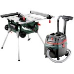 Set scie circulaire de table ts 254 + aspirateur tous usages asr 25 l sc metabo, carton