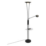 Sevilla - led dimmable lampadaire avec lampe de lecture variateur inclus - 1 lumière - h 180 cm - noir ... Sevilla - led dimmable lampadaire avec lampe de lecture variateur inclus - 1 lumière - h 180 cm - noir ...
