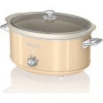 Swan - sf17031cneu retro mijoteuse 6, 5l po�le amovible en c�ramique antiadh�sive, vintage 320w cr�me ...