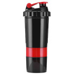 Shaker sport 3 couches anti - fuites avec bo�te � poudre et g�lules, portable pour mixage