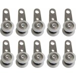 Shining house - lot de 10 roulettes pour baies vitr�es ou portes coulissantes - en m�tal et en plastique ...