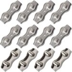 Shining house - 12 pi�ces duplex pinces en acier inoxydable double serre cables inox connecteur de corde ...