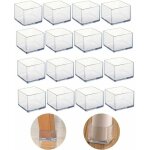 Shining house - lot de 16 protecteurs de pieds de chaise carr�s en pvc de 25 x 25 mm pour pieds de chaise, ...