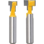 Shining house - 2pcs 8mm queue t - slot routeur bit set coupe de bois t - slot fraises � rainurer en ...