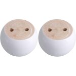 Shining house - lot de 4 pieds de meubles ronds en bois d'eucalyptus blanc 8 x 8 x 5 cm peut supporter ...