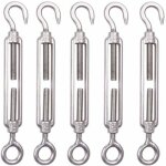 Shining house - lot de 5 m6 tendeur cable inox 6mm tendeur cloture crochet tendeur 304 en acier inoxydable ...