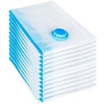 Shining house - lot de 6 sacs de rangement sous vide, 6080cm sac de compression voyages r�utilisables ...