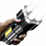 Shining house - lampe de poche 4 / 5 c?urs super lumineuse rechargeable d'ext�rieur multifonction p1000 ...
