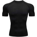 T - shirt de compression homme manches courtes respirant pour sport et entra�nement noir taille m
