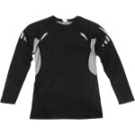 T - shirt d'entra�nement manches longues en soie artificielle respirante, noir et gris, pour running ...