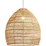 Shmshng - lustre, lampe en rotin pendentif lumi�re vintage abat - jour suspendu e27 salle � manger d�cor ...