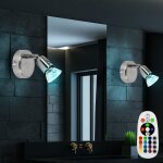 Etc - shop - applique murale orientable pour couloir, spot de salon, m�tal chrom�, t�l�commande dimmable, ...