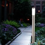Clairage de vranda de distributeur de puissance de lumire d'acier inoxydable debout de jardin de led ...