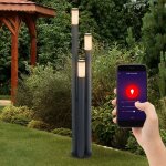 Lampe sur pied d'ext�rieur intelligente lampe de jardin en acier inoxydable commande vocale de l'application ...