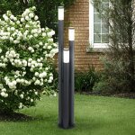 Lampe sur pied d'ext�rieur lampe sur pied de jardin en acier inoxydable anthracite spot de terrasse � ...