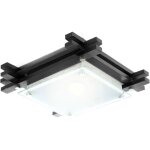 Etc - shop - plafonnier bois verre satin salon chambre clairage design spots anguleux