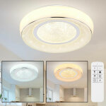 Etc - shop - plafonnier en cristal led effet toile tlcommande salon lumire du jour lampe dimmable ...
