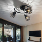 Etc - shop - plafonnier plafonnier salon boule grise aluminium maille cristal lampe spot cocarde, spots ...