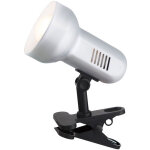 Spot � pince en m�tal de haute qualit�, spot m�tallique argent�, �clairage orientable