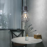 Suspension ampoule vintage lampe salon suspension ampoule d�corative e14, treillis m�tallique, h 150 ...