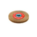 Brosse circulaire d. 150 x 25 x 32 mm - fils de 0, 3 mm ondul�s en acier laitonn� - 10306007 - sidamo ...
