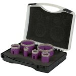 Sidamo - coffret de 6 trpans diamant  sec pour meuleuse m14 - d. 22 - 30 - 35 - 42 - 68 - 75 mm - cramique ...