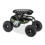 Relaxdays - sige sur roues pour jardin, atelier, 150 kg, rglable en hauteur de 48 a 56 cm sige mobile ...