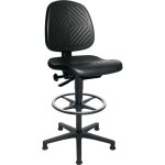 Si�ge de travail pivotant tec40 counter patins de sol + repose - pieds mousse pur noir 590 - 840mm - ...