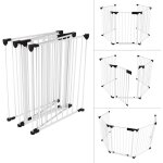 Sifree - barri�re parc en m�tal grille pour chemin�e 4 + 1 pare - feu securit� escaliers enfant (5 barreaux ...
