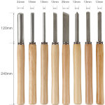 Jeu de 8 ciseaux pour tour  bois - outil de couteau  dcouper tendu - sifree