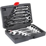 Malette jeu de 12 cls mixtes  cliquet outils garage atelier acier  outils lot jeu cl polygonales ...