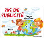 Signaletique. biz france - lot de 2 autocollants pas de publicit� sauvons la plan�te merci. - - 100 x ...