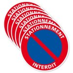 Signaletique. biz france - 6 disques de panneaux autocollants stationnement interdit . papier autocollant ...