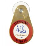 Signaletique. biz france - macaron voiture notaire officier public? macaron dor� notaire avec ventouse ...