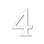 Num�ro de maison plexigglas noir ou blanc. - chiffre 4 - hauteur de 5 cm