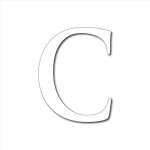 Num�ro de maison plexigglas noir ou blanc. - lettre c - hauteur de 10 cm