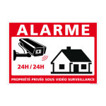 Signaletique. biz france - panneau alarme propri�t� priv�e sous vid�o surveillance 24h / 24. g1650. sticker, ...