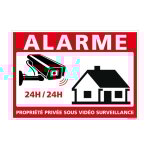 Panneau alarme propri�t� priv�e sous vid�o surveillance 24h / 24. g1650. sticker, panneaux pvc ou alu. ...