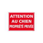 Signaletique. biz france - panneau attention au chien propriete privee (h0279) - adh�sif - 210 x 150 ...