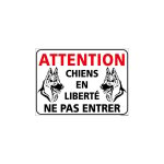 Signaletique. biz france - panneau attention chiens en liberte ne pas entrer (h0347) - adh�sif - 210 ...