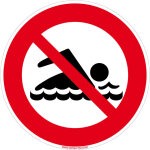 Signaletique. biz france - panneau interdiction baignade - signalisation s�curit� - adh�sif - diam�tre ...