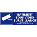 Panneau information b�timent sous vid�o surveillance. signalisation information s�curit�. autocollant, ...