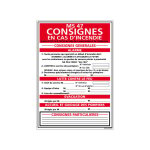 Signaletique. biz france - panneau consignes en cas d'incendie (a0572) - plastique pvc 1, 5 mm - 150 ...