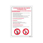Signaletique. biz france - panneau consignes de securite citerne gaz (a0532) - adh�sif - 210 x 300 mm ...