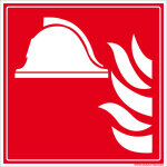 Signaletique. biz france - panneau de signalisation �quipement incendie casque iso 7010 - adh�sif 125x125 ...